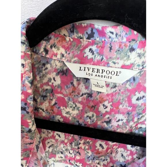 Liverpool Los Angeles Size LG Button Down Top Collar MultiColor - Picture 3 of 5